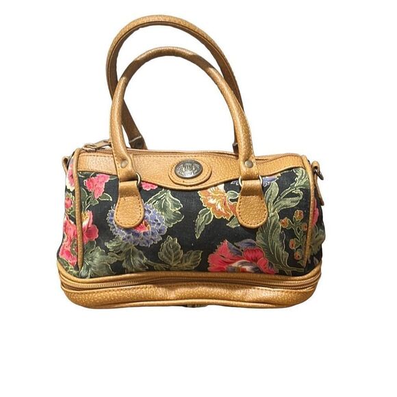American Classic Holiday Fair Jet Bag Leather & Floral Shoulder Bag Cottage Core - Picture 1 of 12